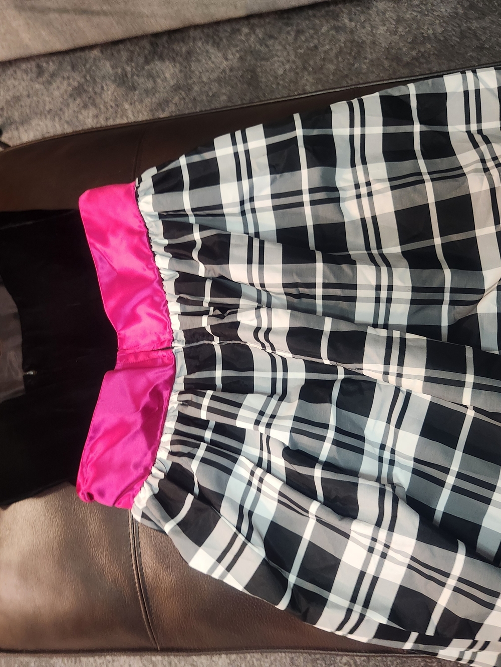 Vintage 80s Positively Ellyn Black Velvet Plaid Party Dress Size 12 Made in USA - Picture 9 of 13